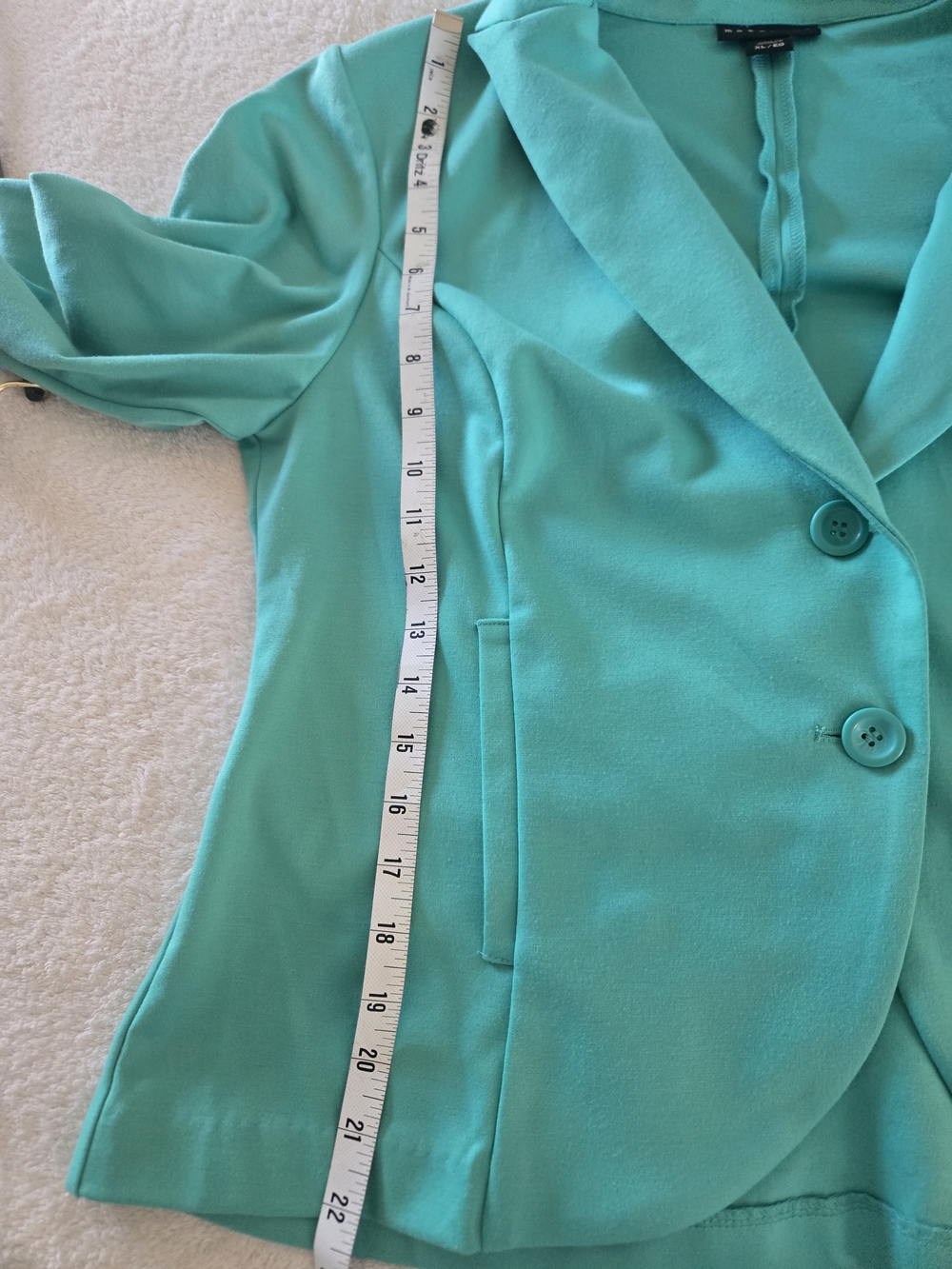 Metaphor Teal Double-Button Tailored Blazer - Picture 5 of 7